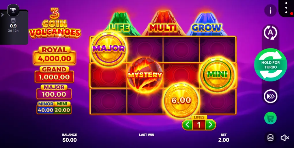 3 Coin Volcanoes Sky Crown Online Pokies