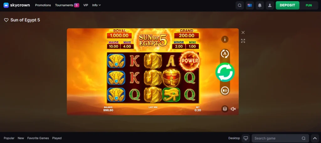 Sun of Egypt 5 at SkyCrown